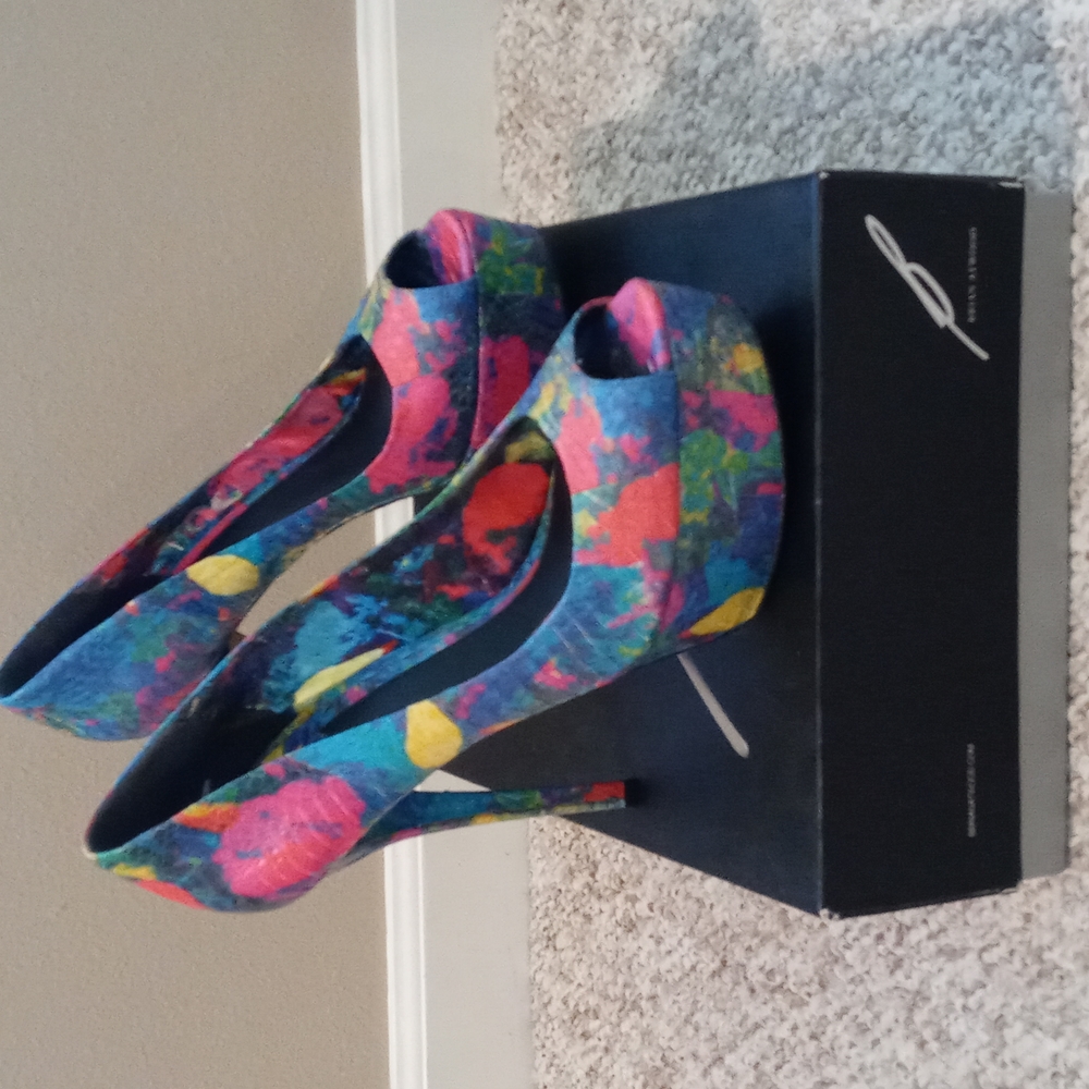 Brian Atwood New Bambola Multi Color Size 10 heels
